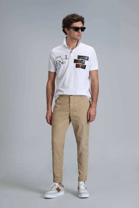 Tom Smart Erkek Chino Pantolon Slim Fit Deve Tüyü - 1