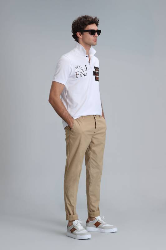 Tom Smart Erkek Chino Pantolon Slim Fit Deve Tüyü - 5