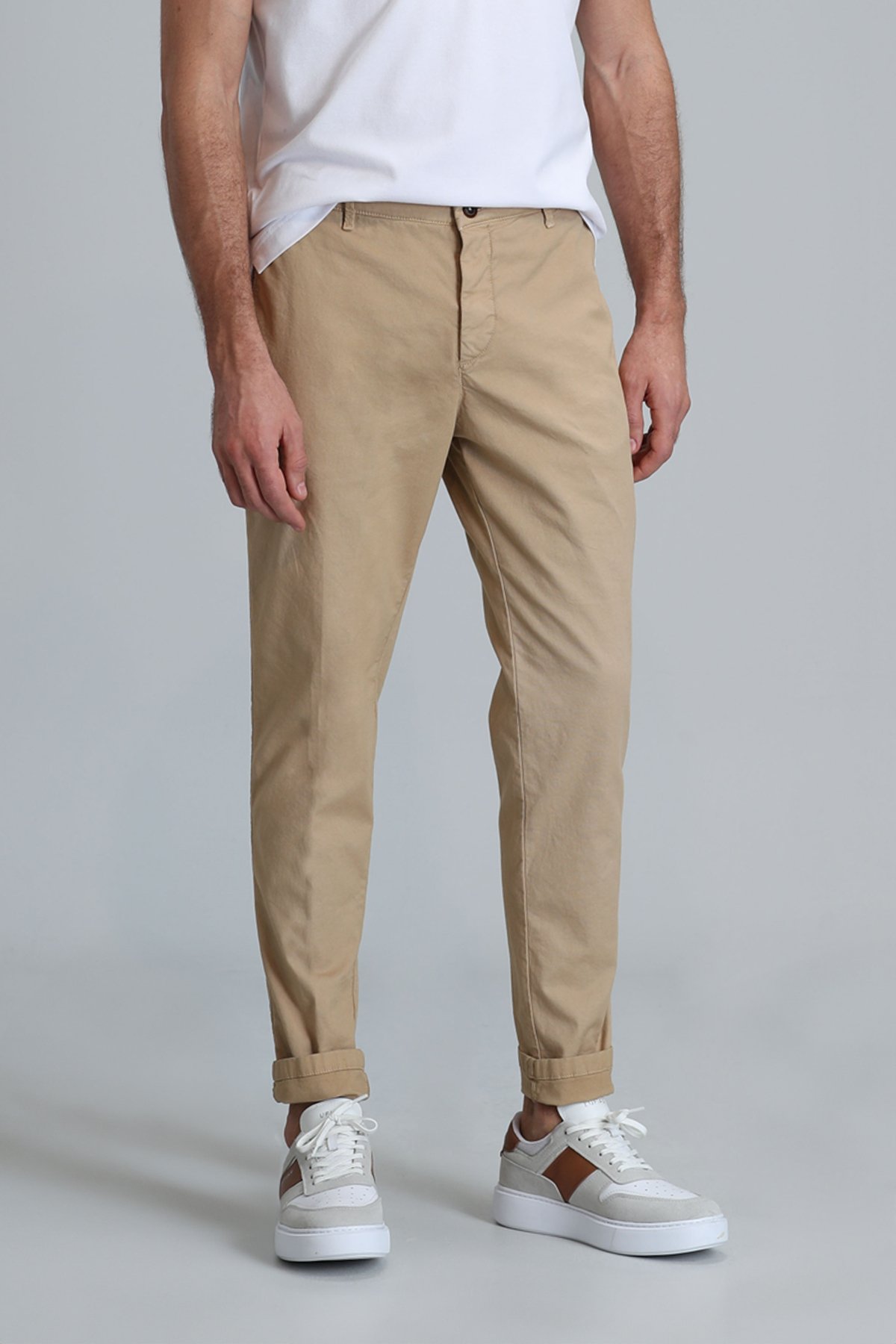 Tom Smart Erkek Chino Pantolon Slim Fit Deve Tüyü - Lufian (1)