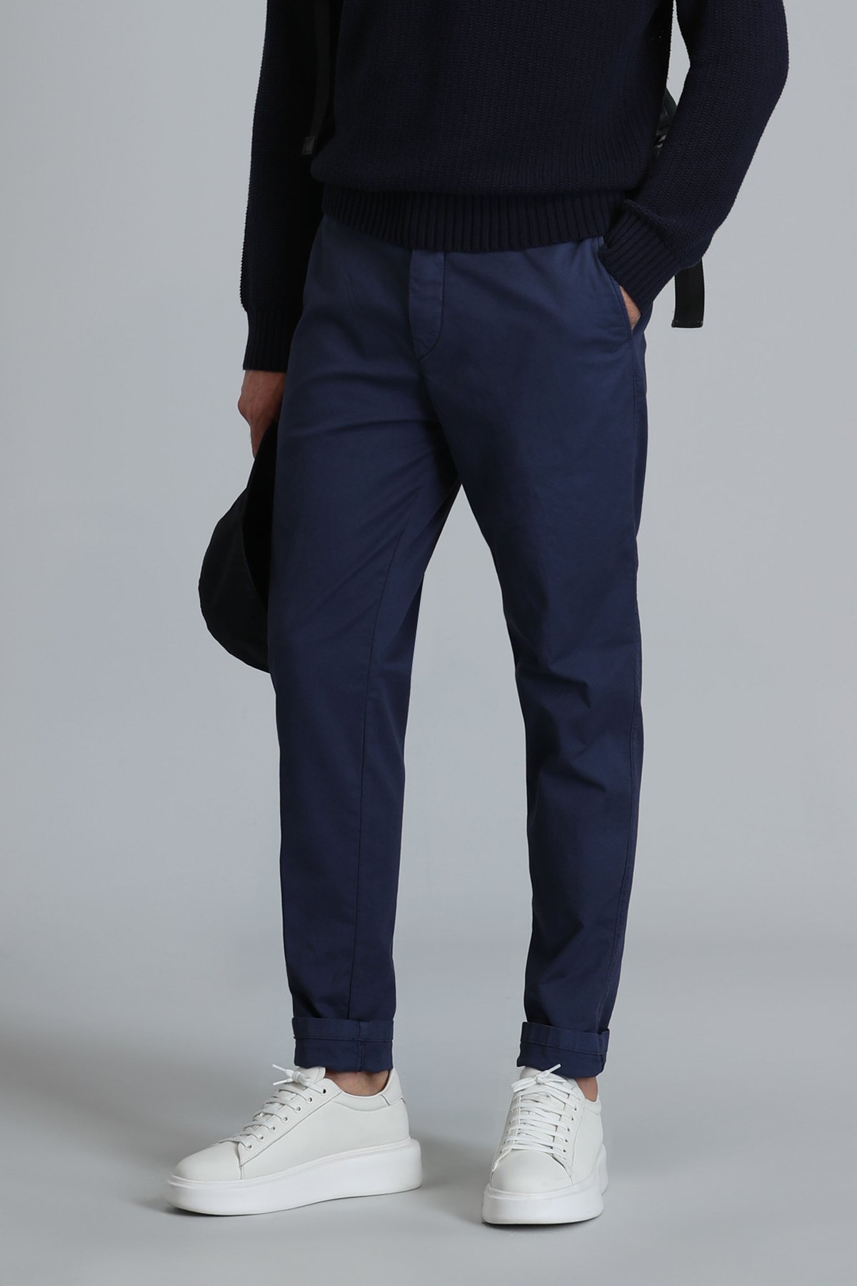 Tom Smart Erkek Chino Pantolon Slim Fit Lacivert - Lufian (1)