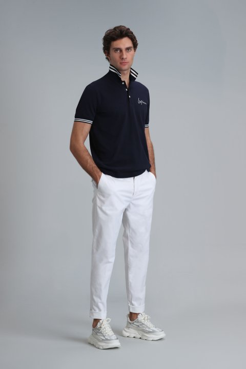 Tom Smart Mens Chino Pants Slım Fıt Whıte - Lufian