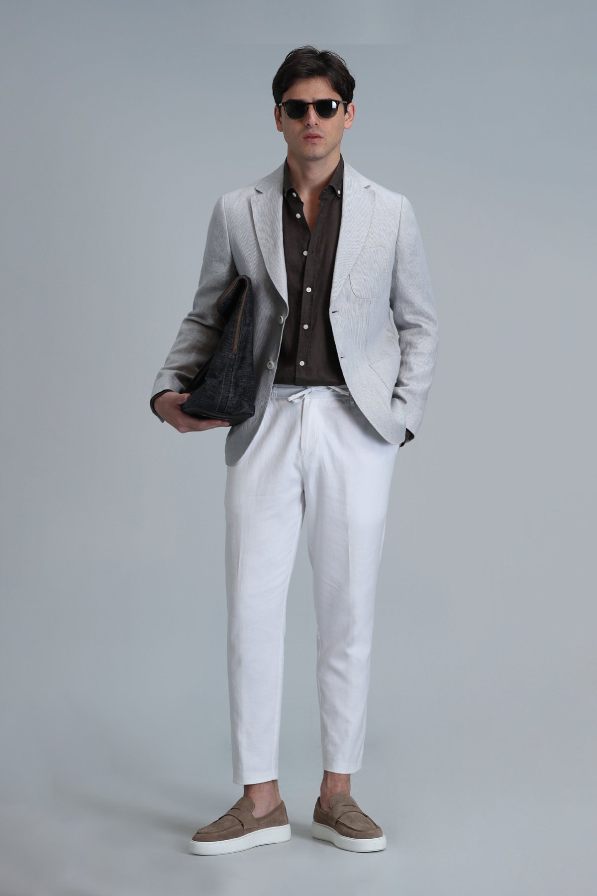 Tom Spor Erkek Blazer Ceket Slim Fit Gri - Lufian (1)