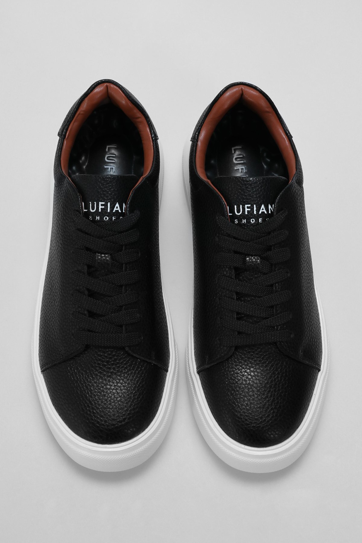 Men's Leather Sneakers Black - LUFIAN