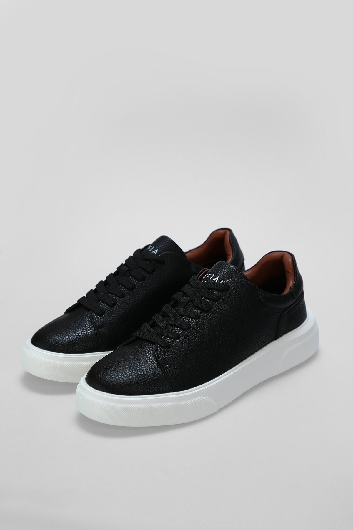 Men's Leather Sneakers Black - LUFIAN