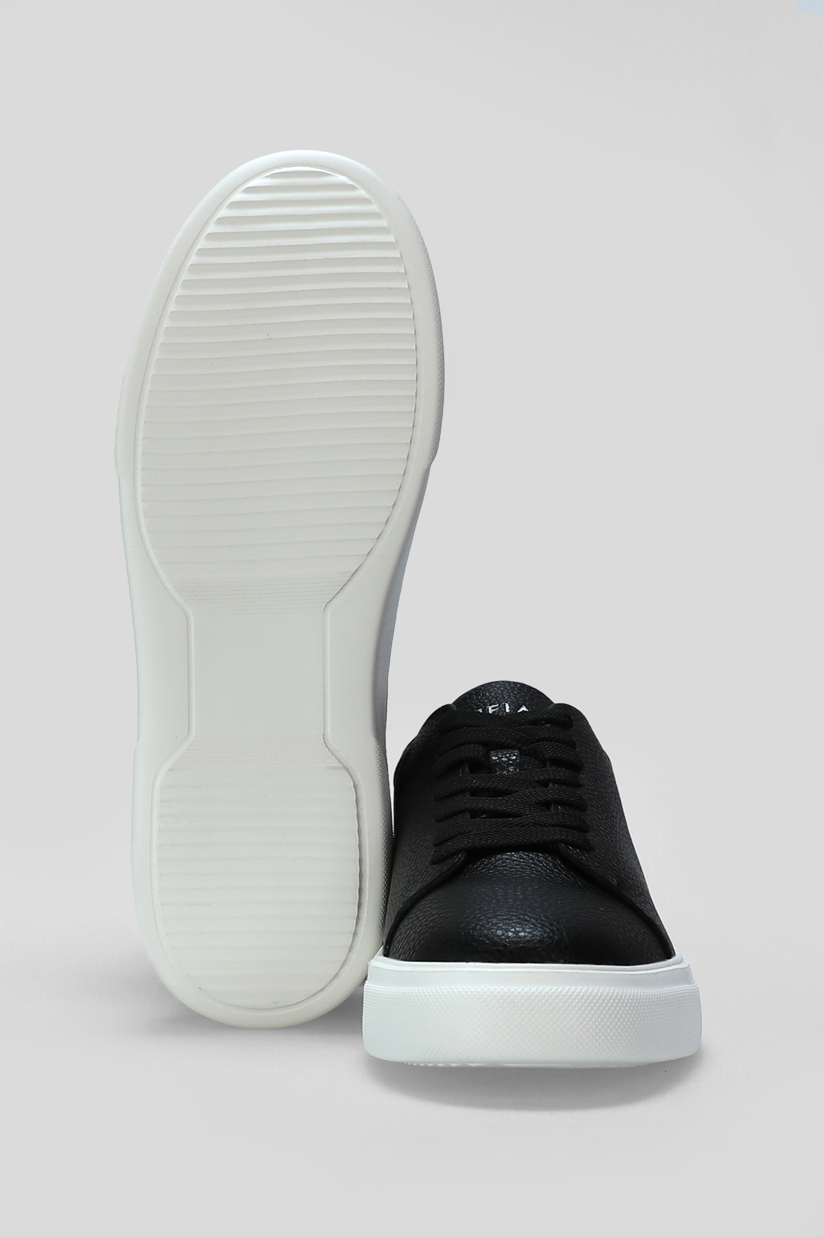 Tommy Erkek Deri Sneaker Ayakkabı Siyah - LUFIAN
