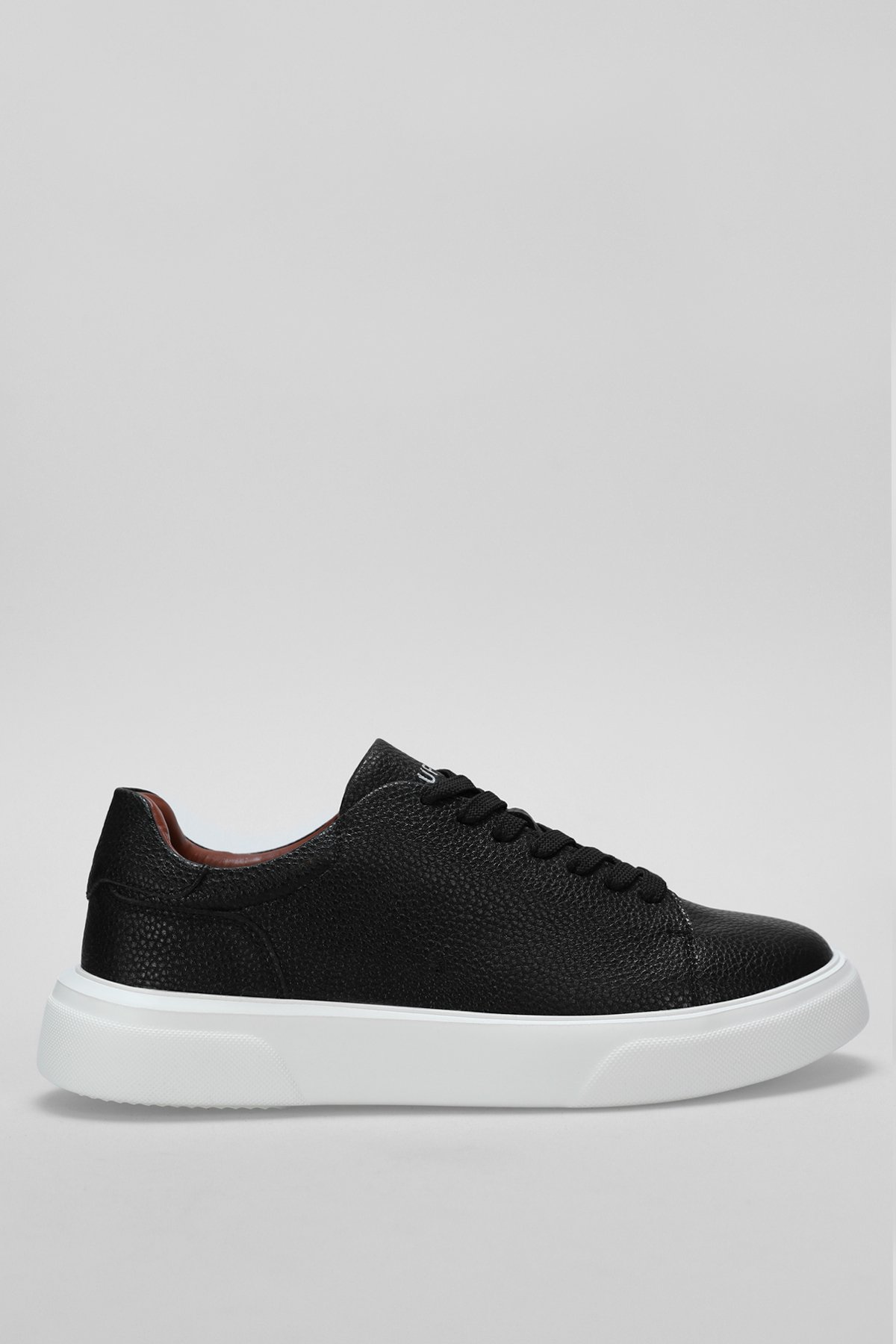 Mens Leather Sneaker Shoes Black - Lufian