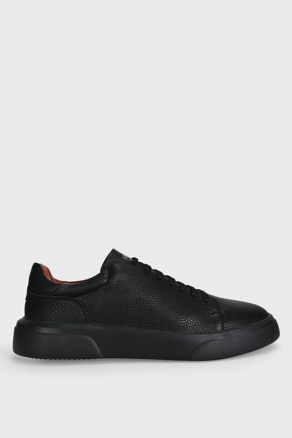 Mens Leather Sneaker Shoes Black - Lufian