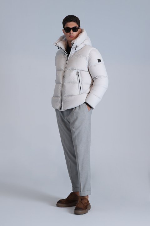 Tommy Goose Down Men's Coat Stone - Lufian