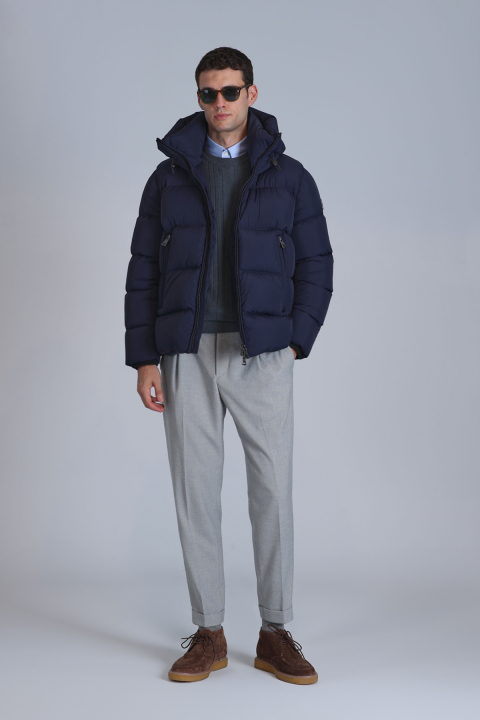 Tommy Kaz Tüyü Erkek Mont Lacivert - Lufian (1)