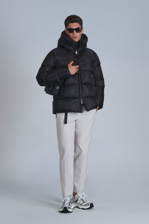 Tommy Kaz Tüyü Erkek Mont Siyah - Lufian