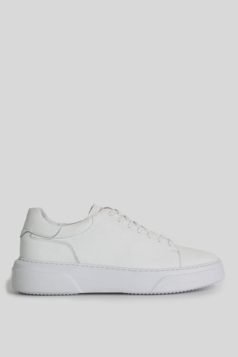Tommy Mens Leather Sneaker Shoes Whıte - Lufian