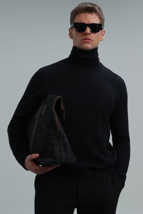 Tony Erkek Kazak Lacivert - Lufian