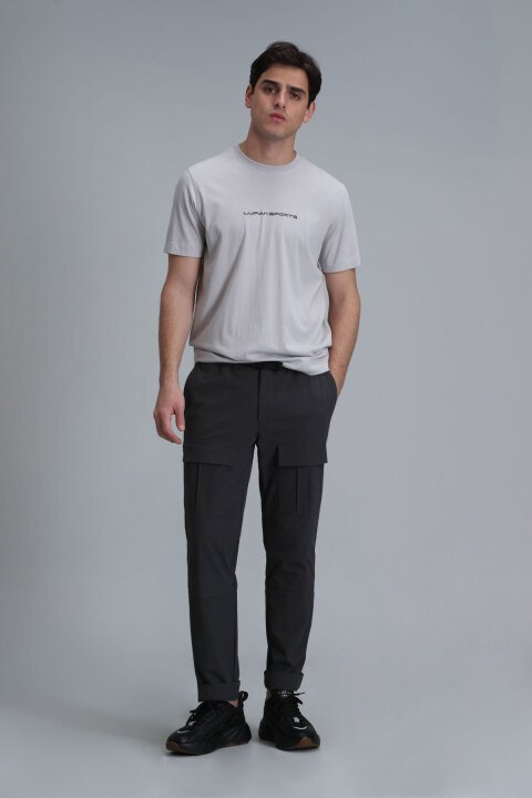 Tony Modern Grafik T- Shirt Taş - Lufian (1)