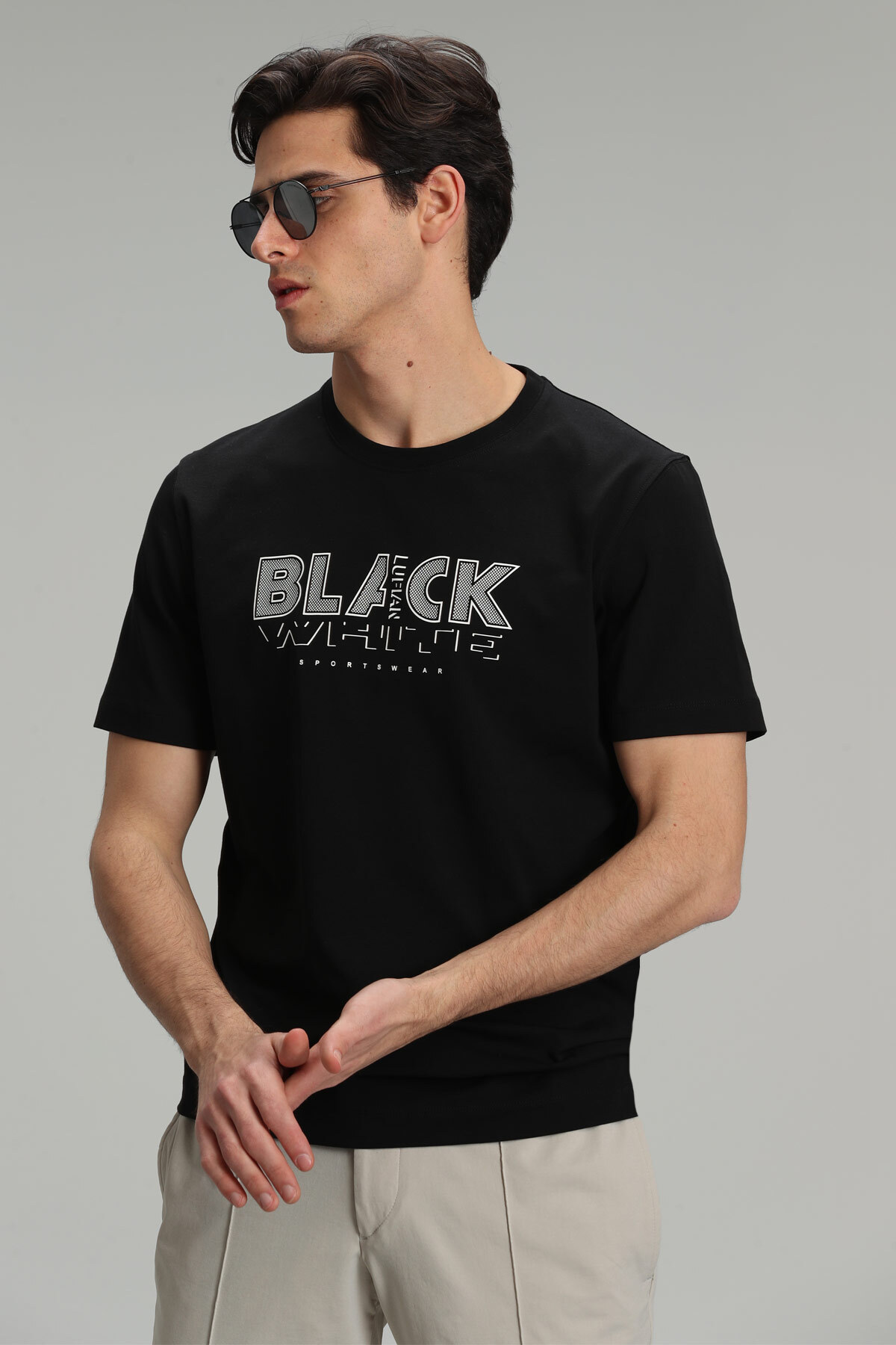 Tow Modern Grafik T- Shirt Siyah