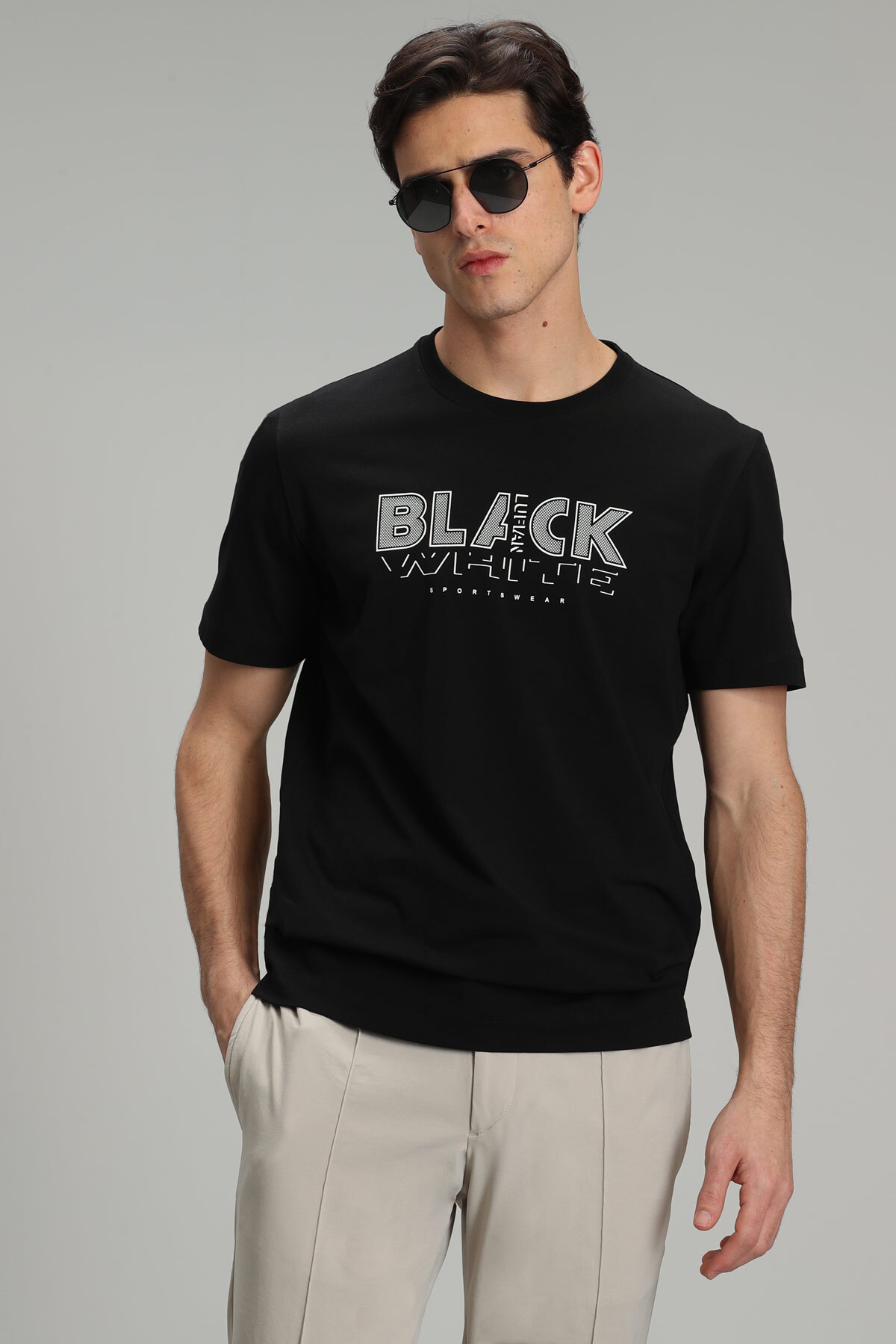 Tow Modern Grafik T- Shirt Siyah