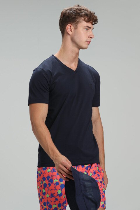 Tuna Modern Grafik T- Shirt Lacivert - Lufian (1)