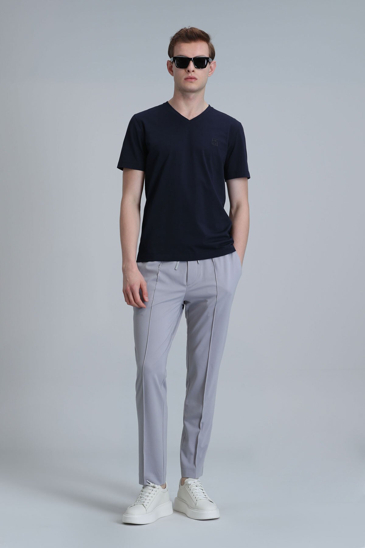 Tuna Modern Grafik T- Shirt Lacivert - Lufian (1)