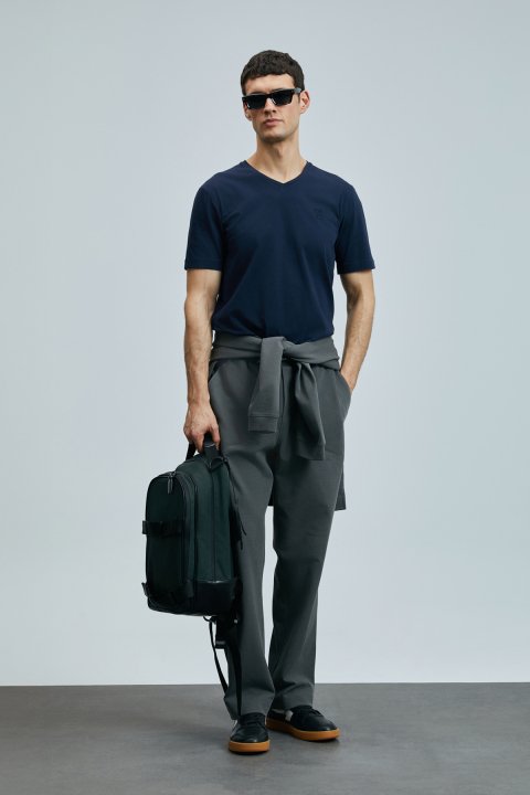 Tuna Modern Grafik T- Shirt Lacivert - Lufian (1)