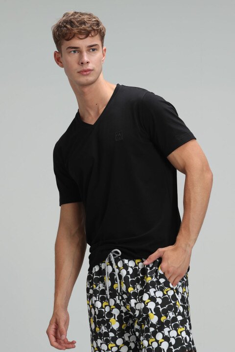 Tuna Modern Grafik T- Shirt Siyah - Lufian (1)