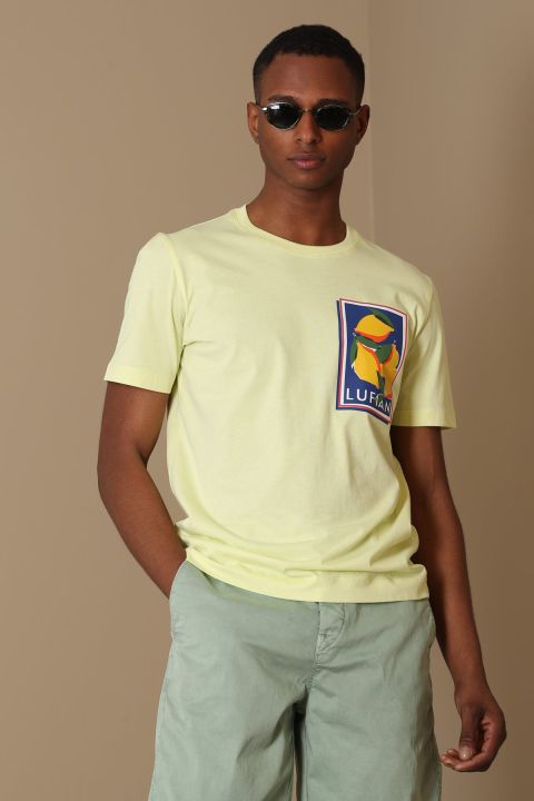 Tunja Modern Grafik T- Shirt Sarı - Lufian