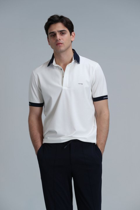 Tylor Smart Erkek Polo Tişört Kırık Beyaz - Lufian
