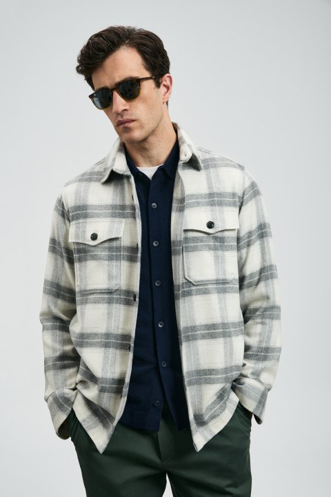 Danıel Men Basic Shirt Regular Fıt Grey - Lufian