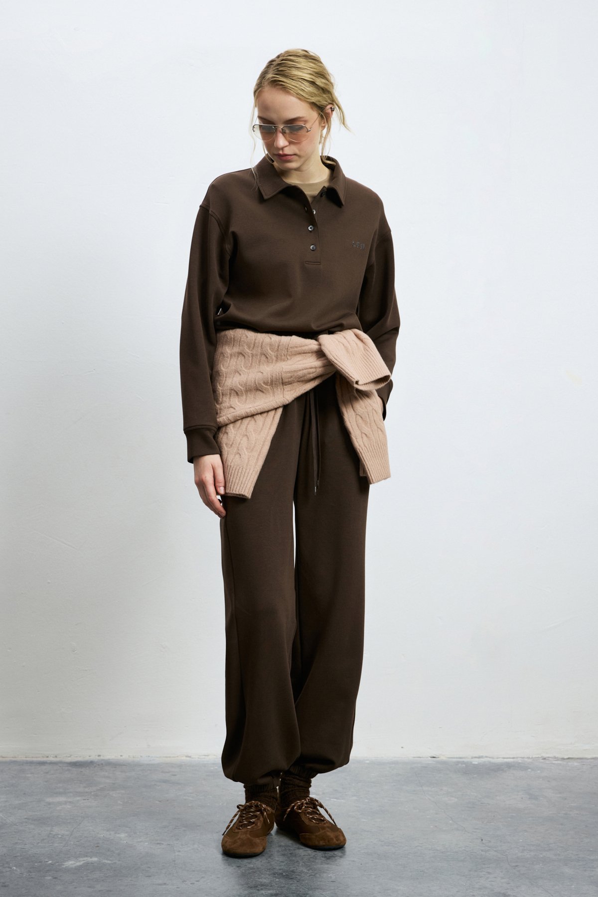 Woman Knitting Sweatsh Brown - LUFIAN