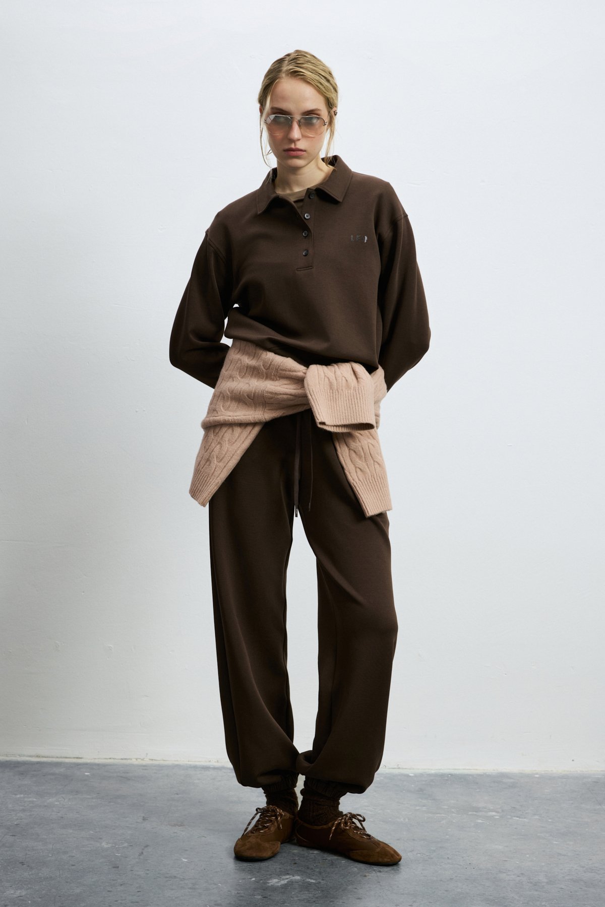 Woman Knitting Sweatsh Brown - LUFIAN