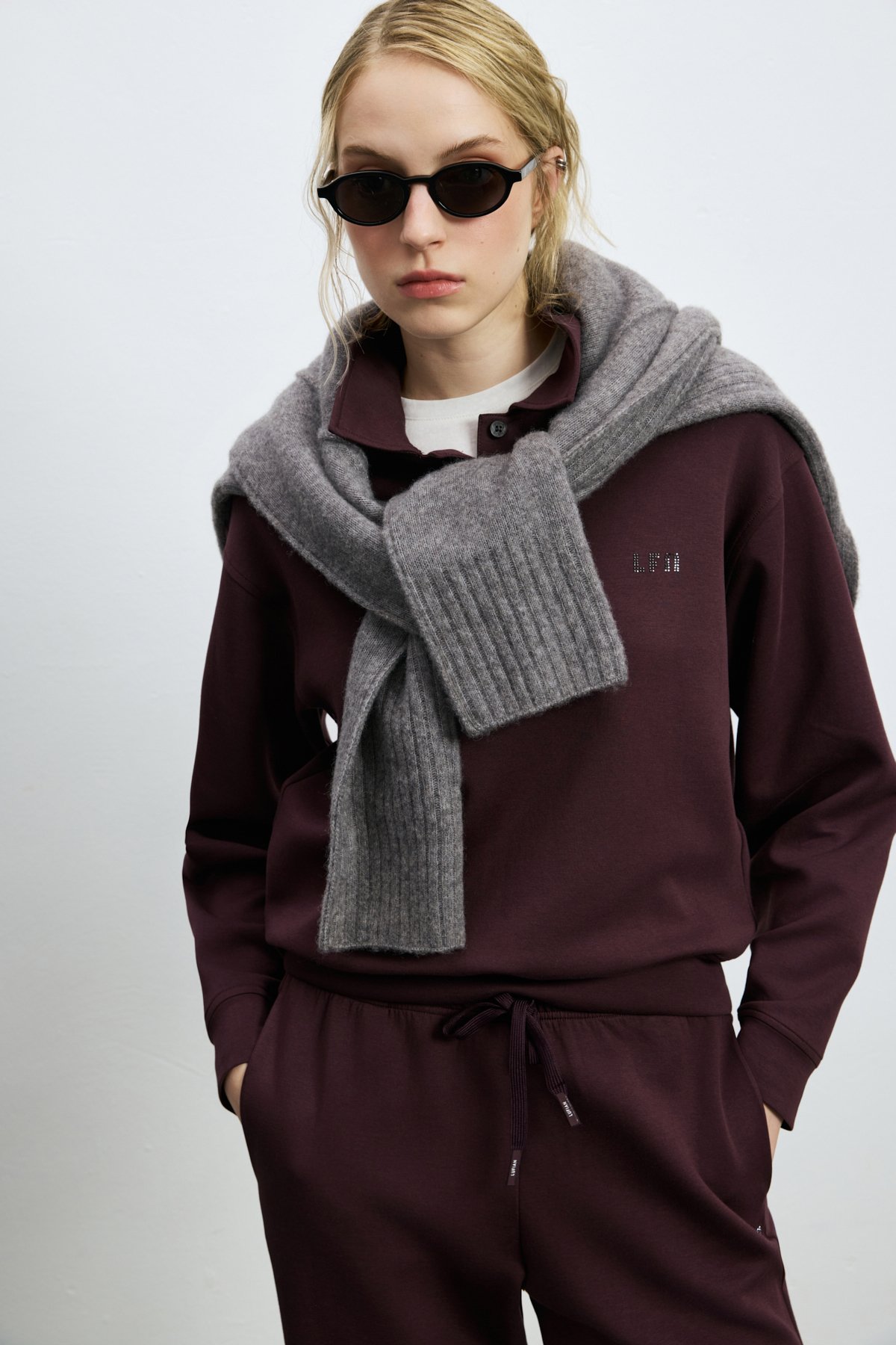 Woman Knitting Sweatsh Purple - LUFIAN