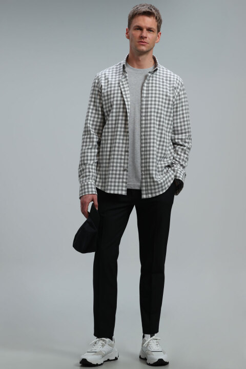 Vardar Erkek Basic Gömlek Regular Fit Gri - Lufian (1)