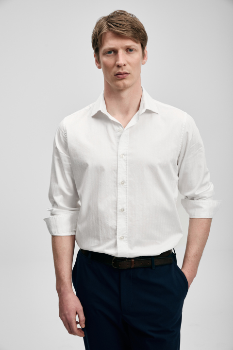 Veler Erkek Basic Gömlek Regular Fit Beyaz - Lufian (1)