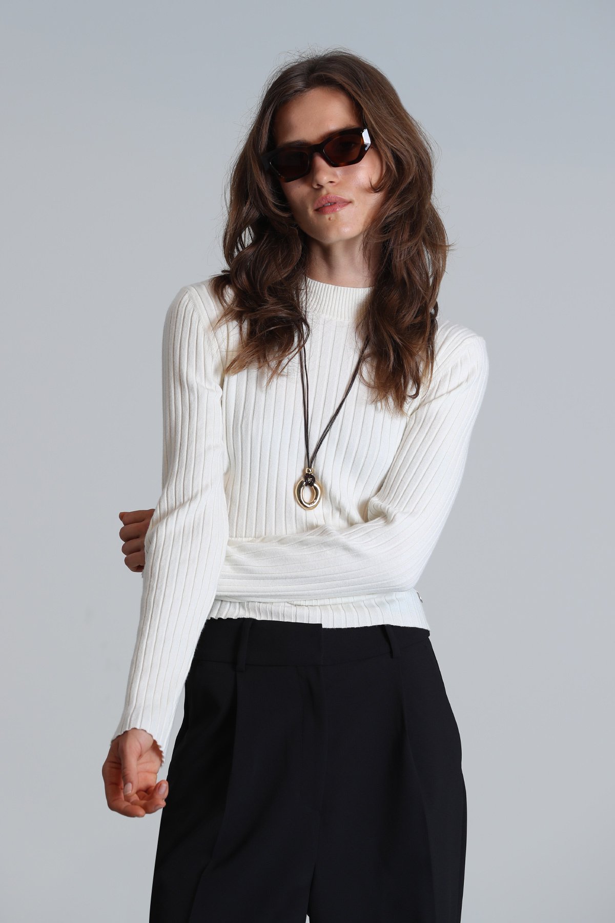 Vendı Women's Sweater Ecru - LUFIAN