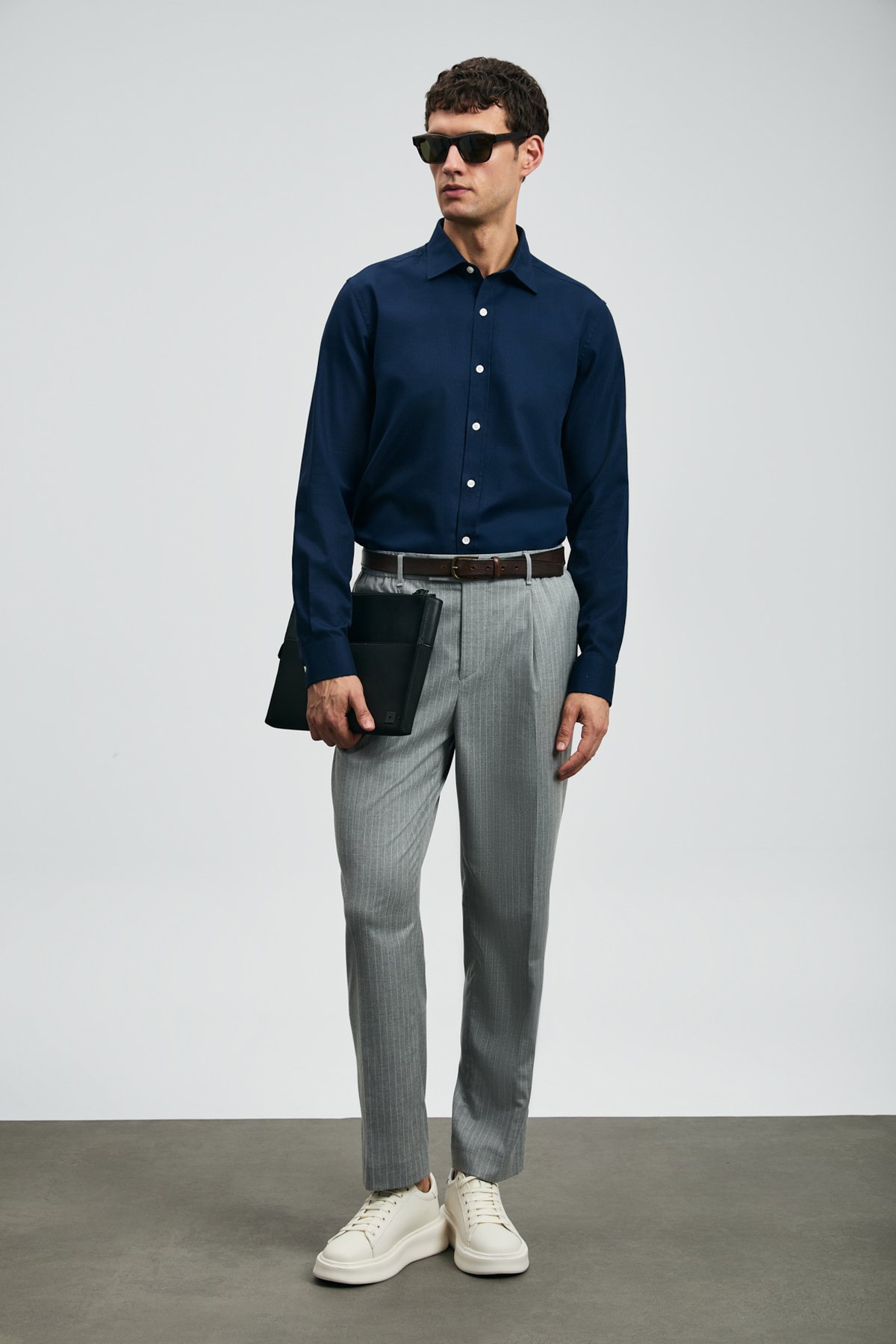 Veran Erkek Basic Gömlek Regular Fit Lacivert - Lufian (1)