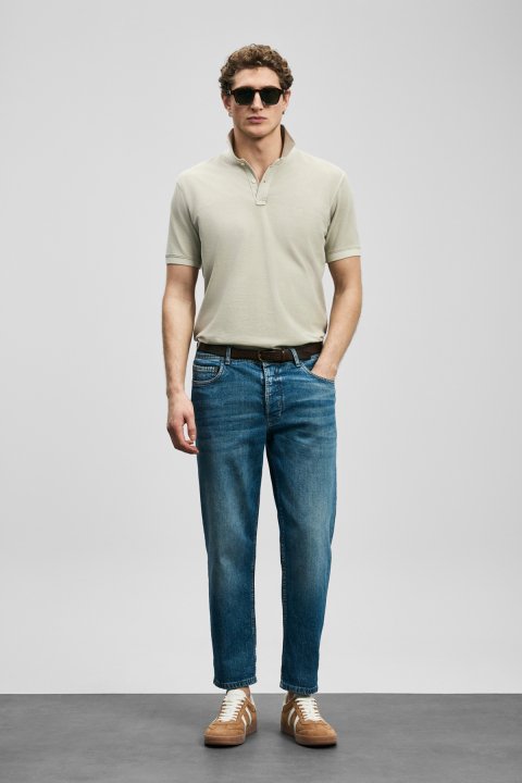 Vernon Smart Men's Polo T-Shirt Beige - Lufian