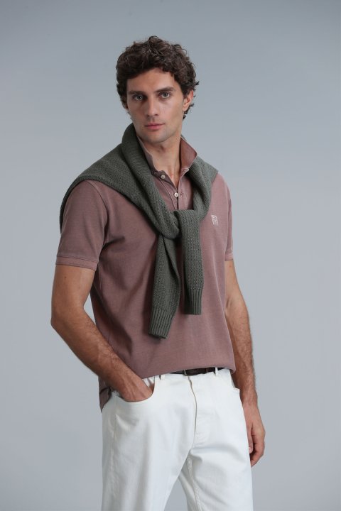 Vernon Smart Mens Polo T - Shirt Cınnamon - Lufian