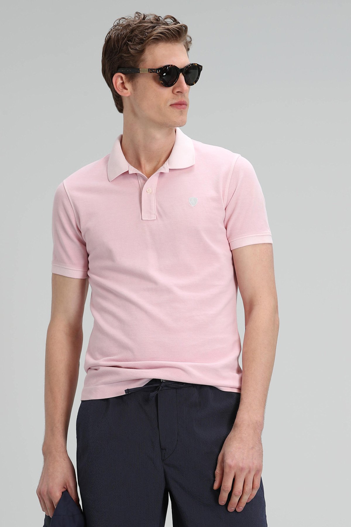 Vernon Spor Polo Erkek Tişört Açık Pembe - Lufian