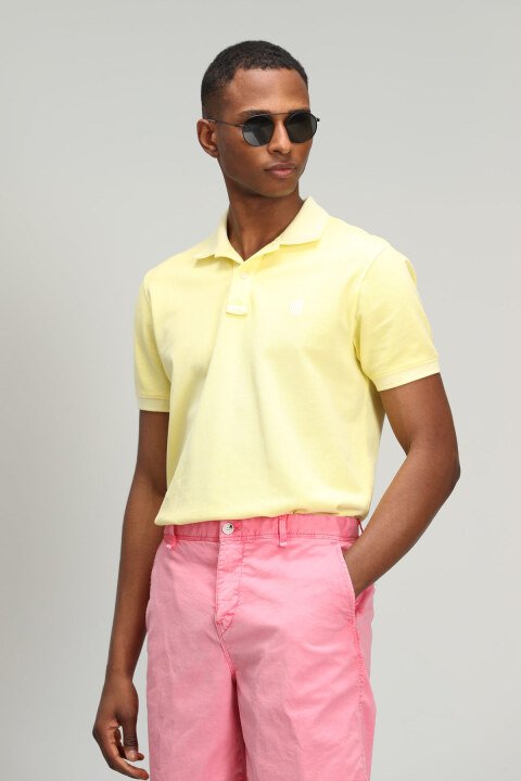 Vernon Spor Polo Yaka Erkek Tişört Sarı - Lufian (1)