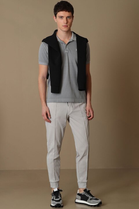 Vernon Spor Polo Yaka Erkek Tişört Koyu Gri - Lufian (1)