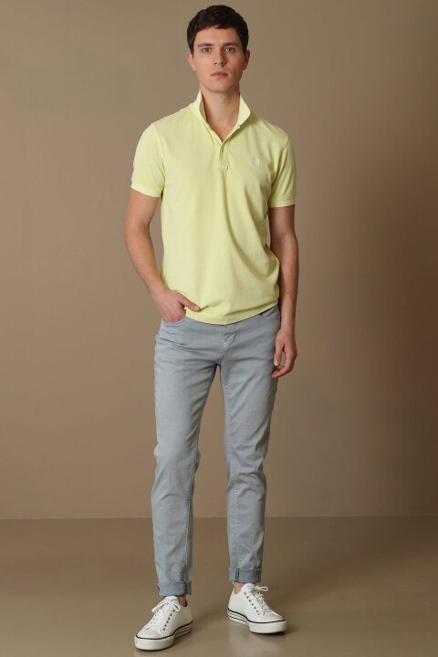 Vernon Spor Polo Yaka Erkek Tişört Sarı - Lufian (1)