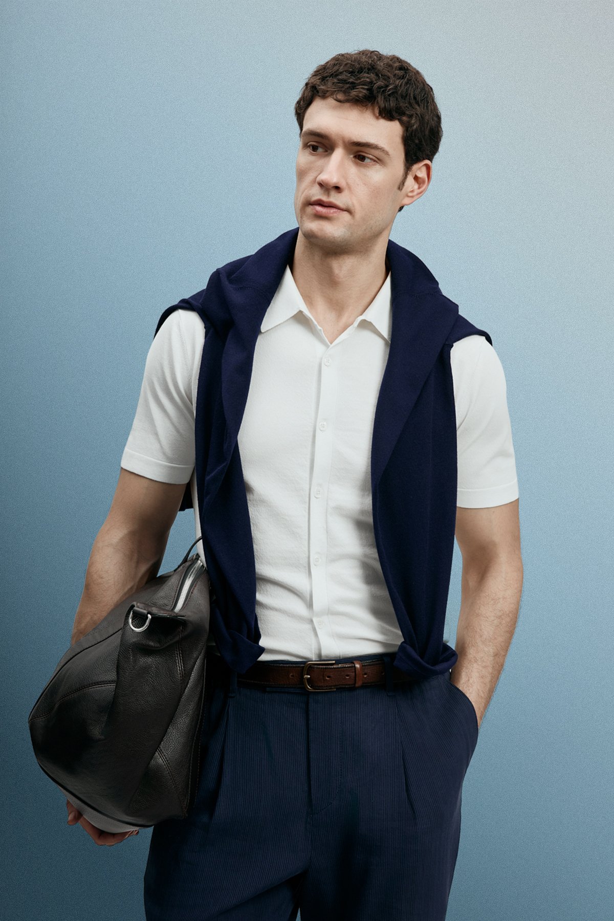 Vıctor Erkek Modal Karışımlı Kazak Kırık Beyaz - Lufian