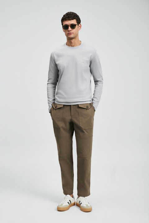 Vıctor Erkek Uzun Kol T- Shırt Gri - Lufian (1)