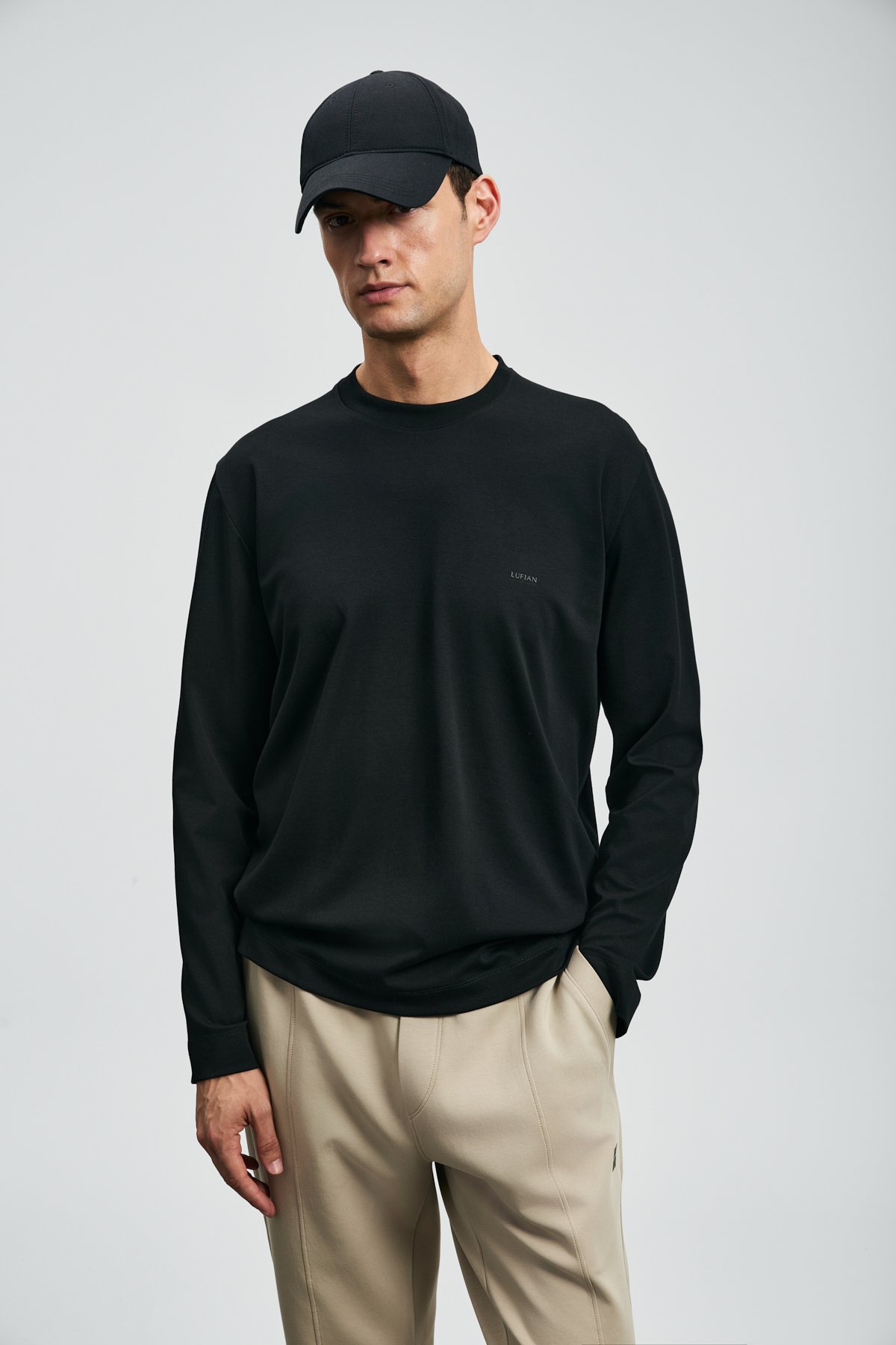 Vıctor Erkek Uzun Kol T- Shırt Siyah - Lufian