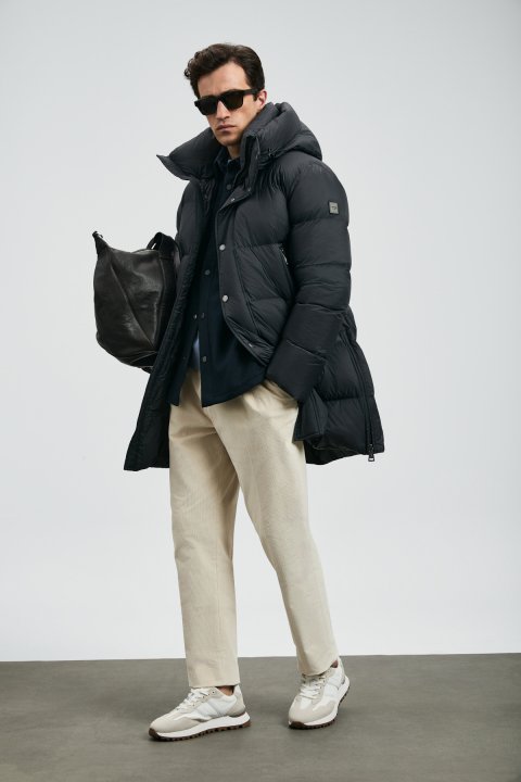 Vıctor Kaz Tüyü Erkek Mont Siyah - Lufian