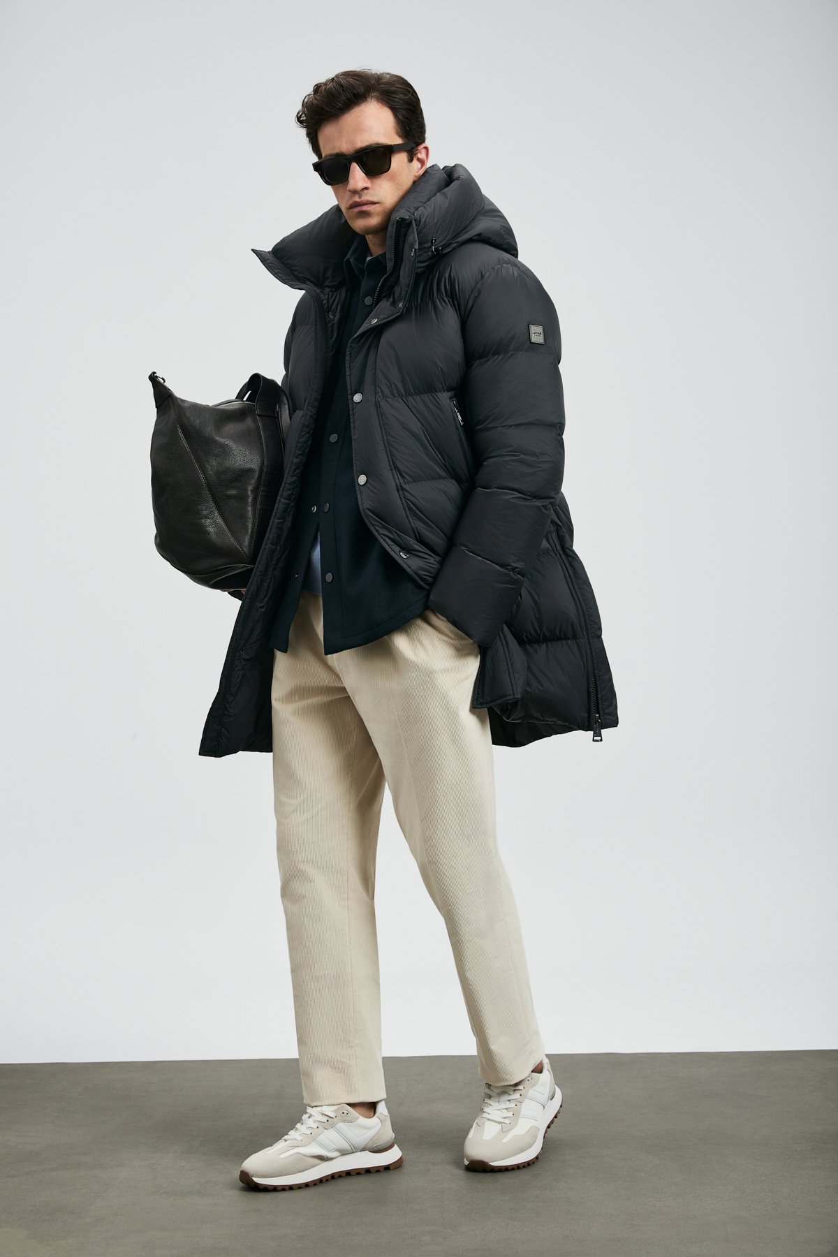 Goose Feather Male Coat Black - Lufian