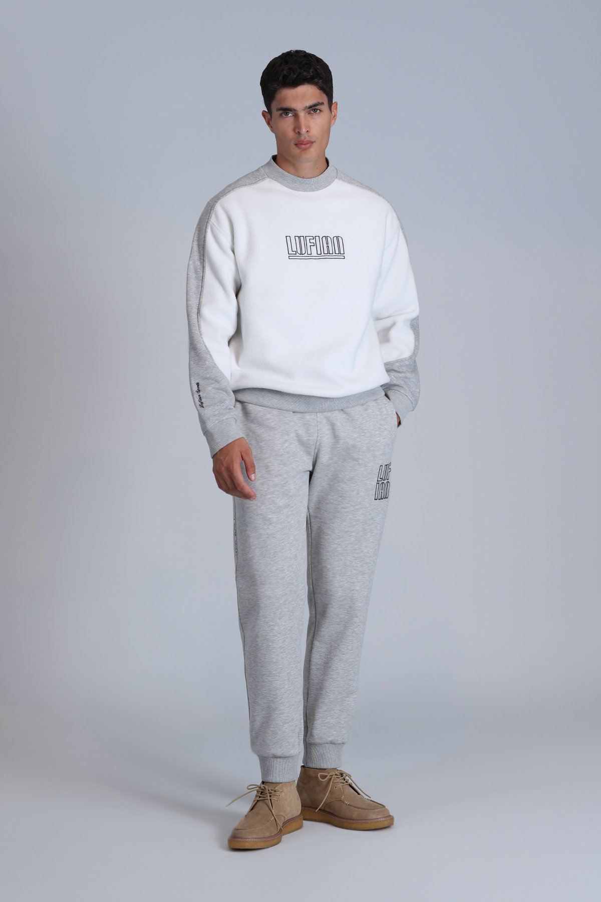 Vıler Erkek Sweatshirt Beyaz - Lufian (1)