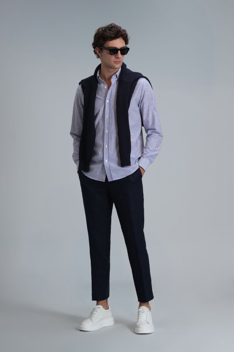 Warm Erkek Basic Gömlek Regular Fit Mavi - Lufian (1)