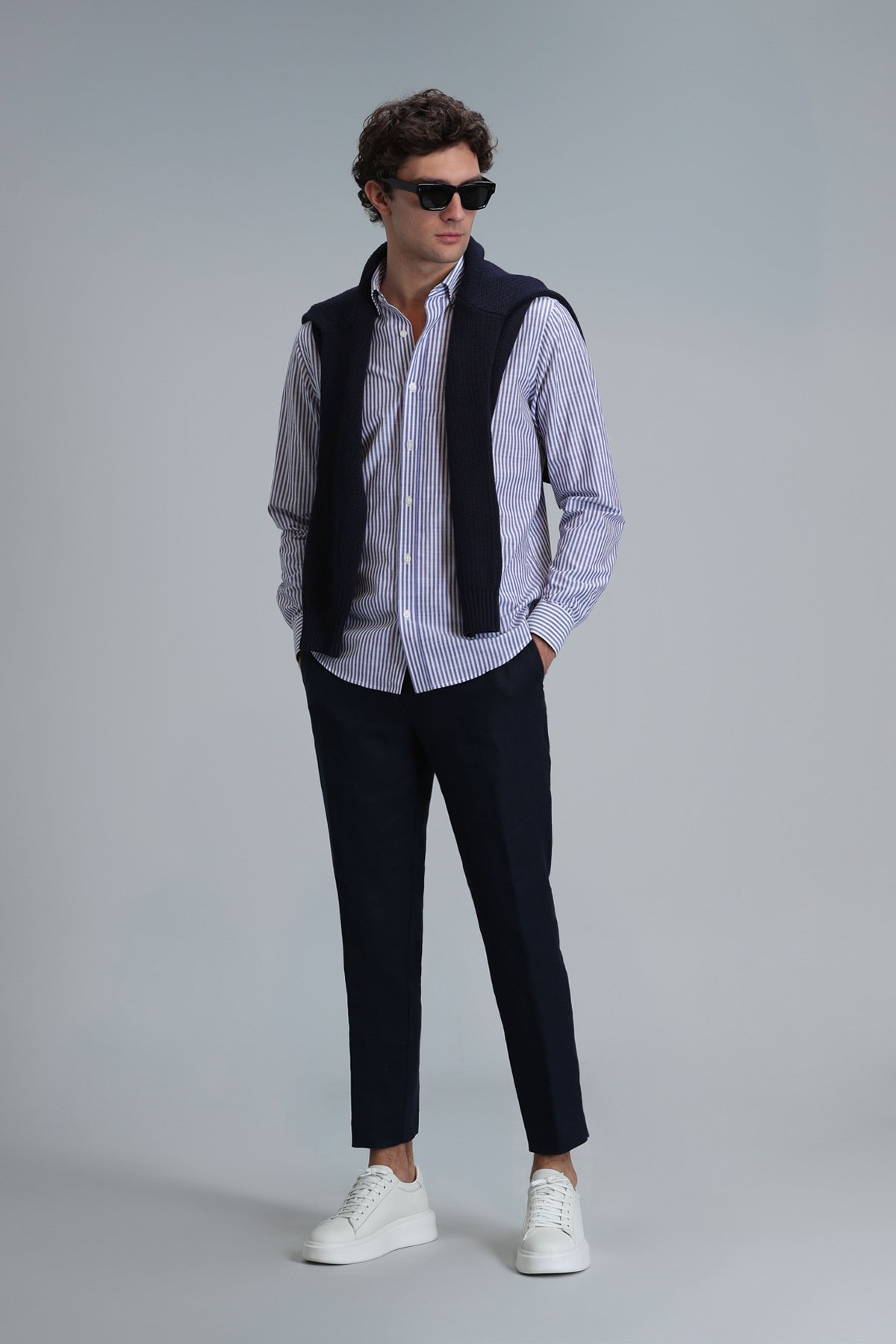 Warm Erkek Basic Gömlek Regular Fit Mavi - Lufian (1)