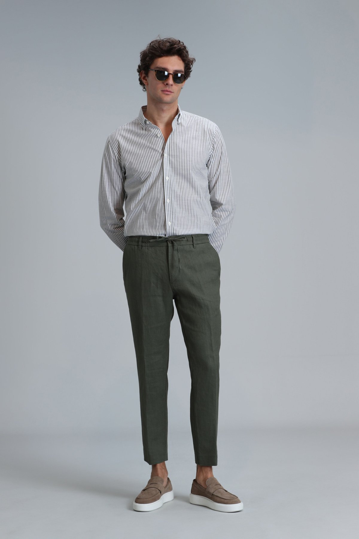 Warm Erkek Basic Gömlek Regular Fit Yeşil - Lufian (1)