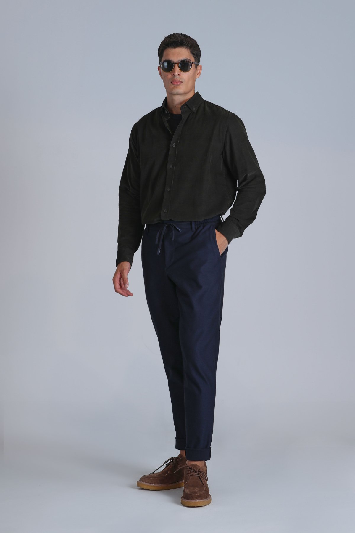 Water Erkek Basic Gömlek Slim Fit Yeşil - Lufian (1)