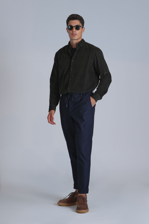 Water Erkek Basic Gömlek Slim Fit Yeşil - LUFIAN (1)